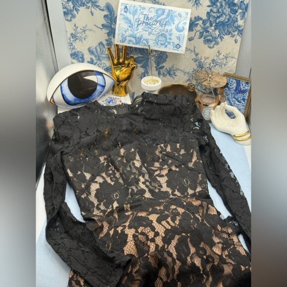 🆕 BRONX & BANCO 🧿 NWOT Colette Noir Black Lace Gown, Sz XS US 2 - Picture 13 of 16